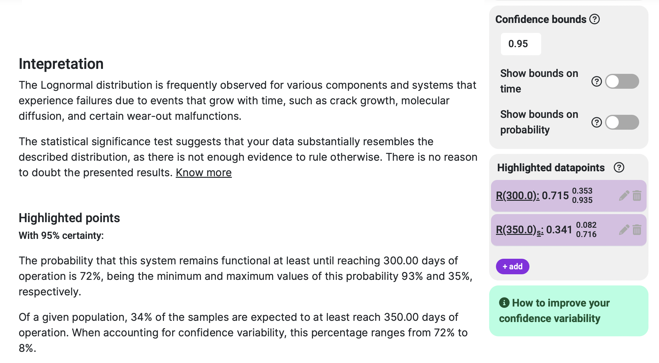 Project results automatic interpretation.